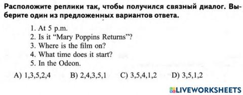 Dialogue цт form 6 вариант 1