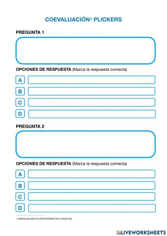 Cuestionarios PLICKER (Coevaluación)