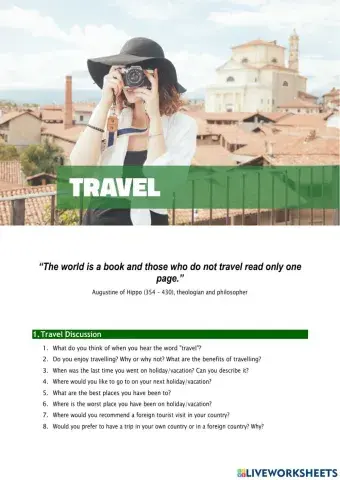 Travel - vocabulary b1 - b2