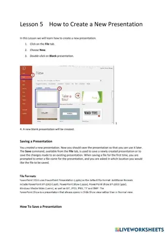 Lesson 5 How to Create a New Presentation