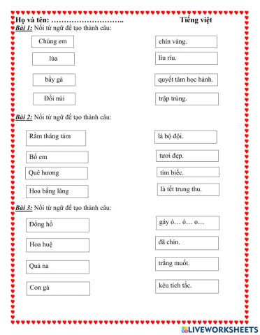 Ôn tập tiếng việt cuối năm lớp 1