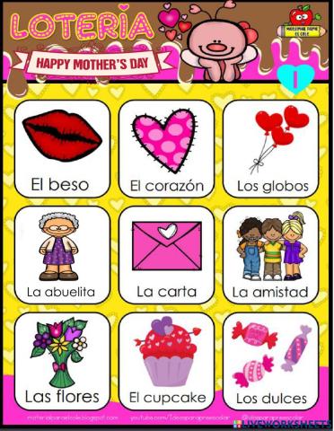 Loteria dia de la madre carton 1
