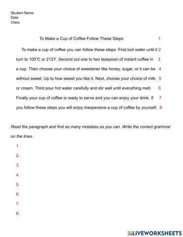 Paragraph Error Correction