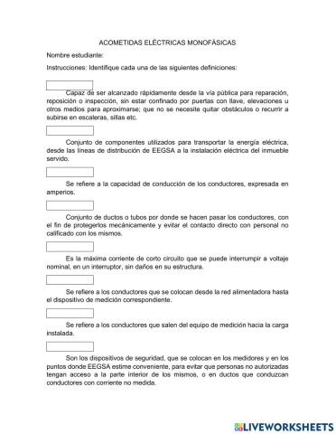 Acometidad eléctricas monofásicas