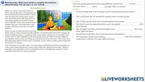 Flyers, Reading and Writing Part 5