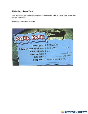 Listening  - Aqua Park