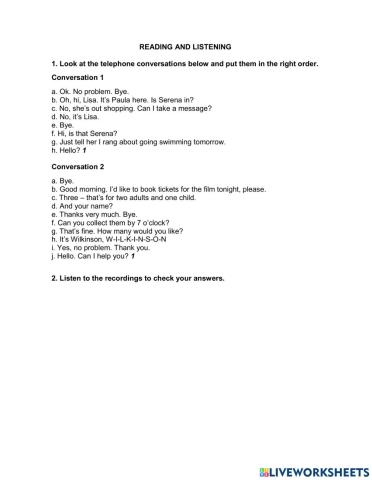 Organize the conversations