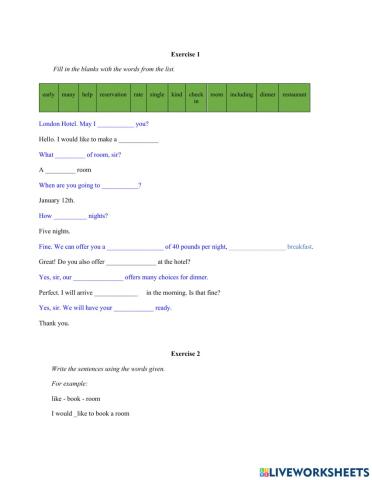 Booking a hotel room