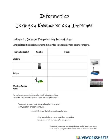 Jaringan Internet dan Perangkatnya