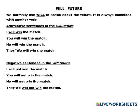 WILL - Future