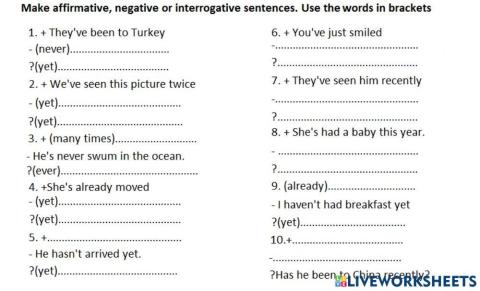 Present perfect practice