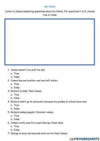 Listening Test: My family