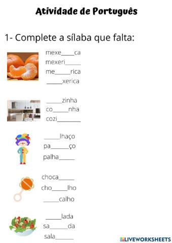 Complete a sílaba