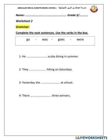 Grade 3 Revision 6 Grammar