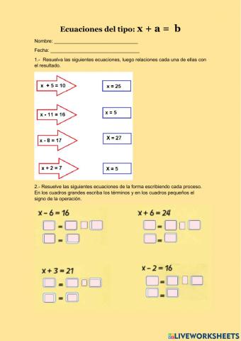 Ecuaciones del tipo x+a-b