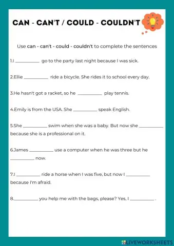 Can - Can't - Could - Couldn't