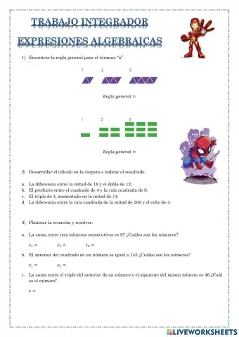 Trabajo integrador Expresiones algebraicas