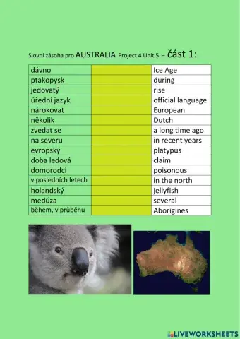 ANG 8 PROJECT 4 UNIT 5 AUSTRALIA  part1 - drag and drop