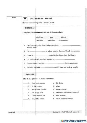 NIALC Vol. 4 Review Vocabulary Lessons 22-26