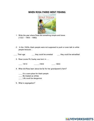 Quiz when rosa parks went fishing
