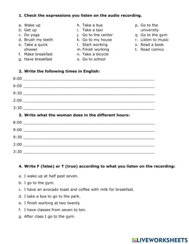 Daily routine listening.