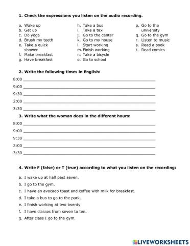 Daily routine listening.