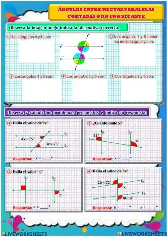 Ángulos formados por dos paralelas y una secante