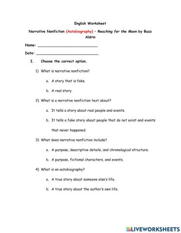 Narrative nonfiction autobiography