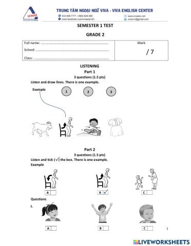 Grade 2-Final exam 2022