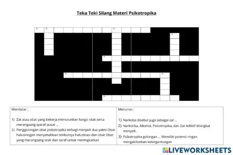 Teka teki silang materi psikotropika