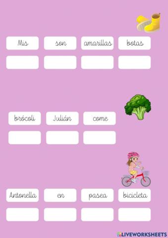 Arrastra y ordena la oracion