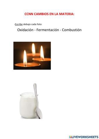 Cambios de la materia