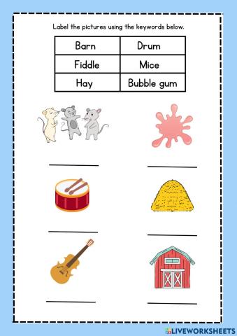 Label the Pictures Exercise