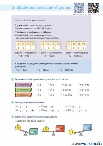 Unidades menores gramo (P11)