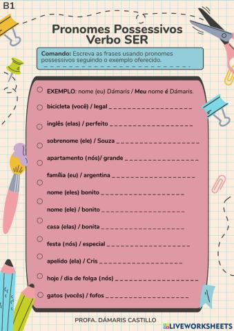 Pronomes Possessivos 2