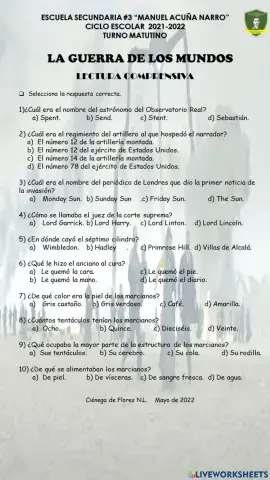 Ficha la guerra de los mundos