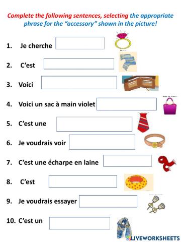 Cherchez les accessoires