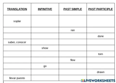Irregular Verbs 9-10