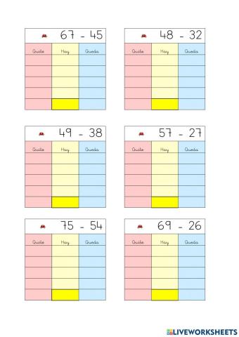 Restas con la rejilla 2