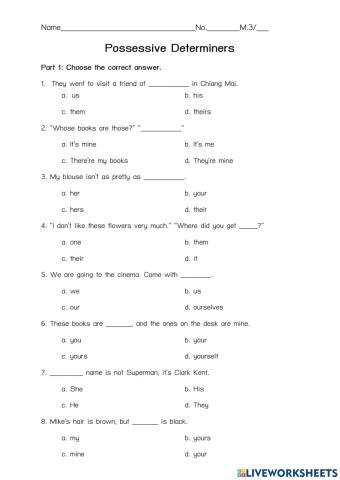 Possessive adjective