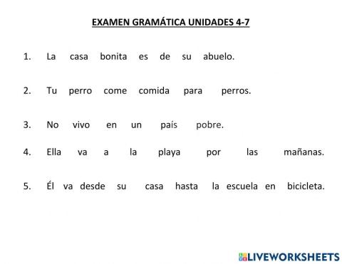 Examen Gramática BESP 2