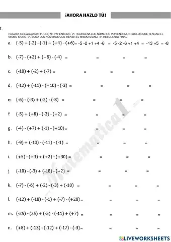 Suma de varios números enteros