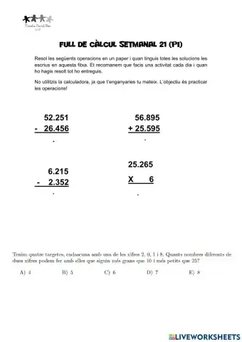 Full de càlcul 21 (PI)