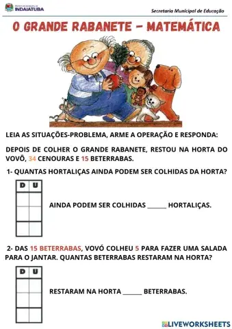 O grande rabanete - matemática