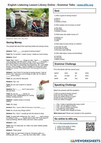 Ello Beg. 03-01 Saving money