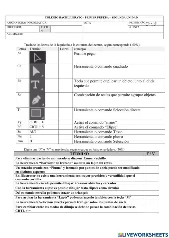 Examen mensual 2 u 1 bachi