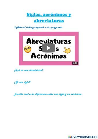 Siglas, acrónimos y abreviaturas