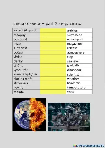 ANG 8 PROJECT 4 UNIT 5A - CLIMATE CHANGE - part2 - drag and drop