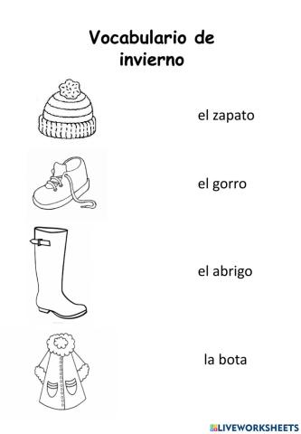 Vocabulario de invierno
