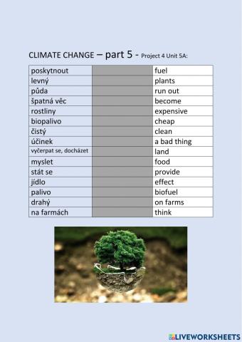 ANG 8 PROJECT 4 UNIT 5A - CLIMATE CHANGE - part5 - drag and drop